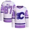 White/Purple Youth Parker Bell Authentic Calgary Flames Hockey Fights Cancer Primegreen Jersey