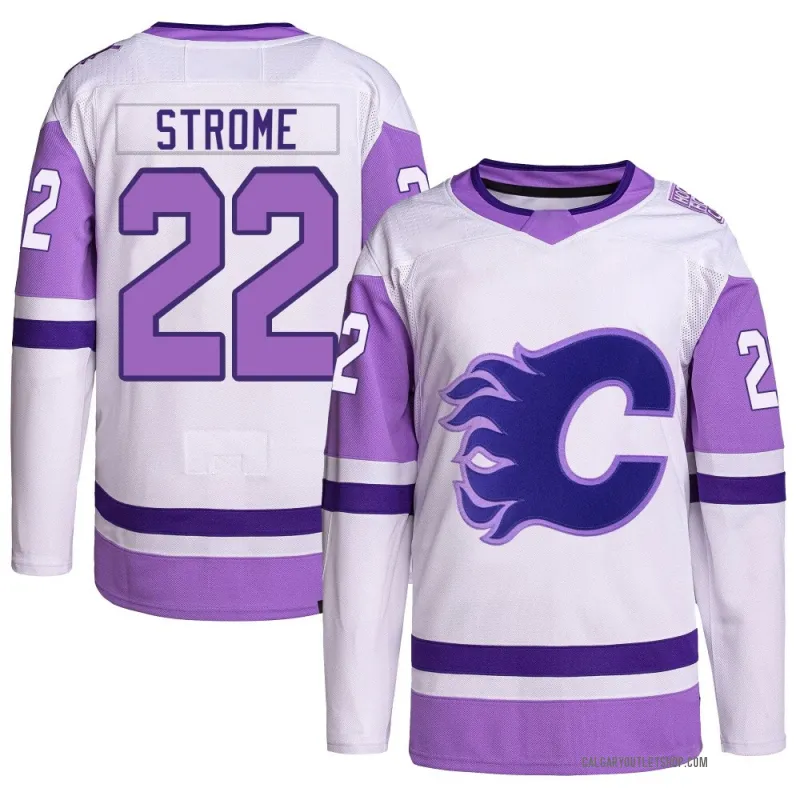 White/Purple Youth Ryan Strome Authentic Calgary Flames Hockey Fights Cancer Primegreen Jersey