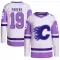 White/Purple Youth Zayne Parekh Authentic Calgary Flames Hockey Fights Cancer Primegreen Jersey