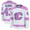 White Youth Adam Klapka Premium Calgary Flames 2024 Hockey Fights Cancer Practice Jersey