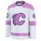 White Youth Adam Klapka Premium Calgary Flames 2024 Hockey Fights Cancer Practice Jersey