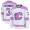 White Youth Artem Grushnikov Premium Calgary Flames 2024 Hockey Fights Cancer Practice Jersey