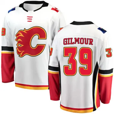 White Youth Doug Gilmour Breakaway Calgary Flames Away Jersey