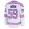 White Youth Etienne Morin Premium Calgary Flames 2024 Hockey Fights Cancer Practice Jersey