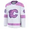 White Youth Hunter Brzustewicz Premium Calgary Flames 2024 Hockey Fights Cancer Practice Jersey