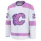 White Youth Justin Kirkland Premium Calgary Flames 2024 Hockey Fights Cancer Practice Jersey
