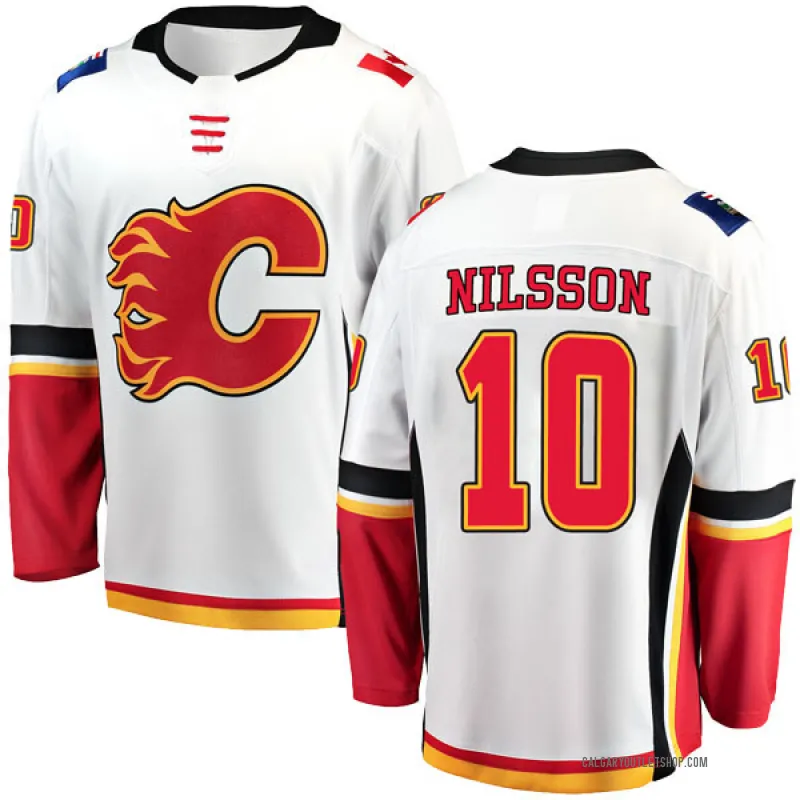White Youth Kent Nilsson Breakaway Calgary Flames Away Jersey