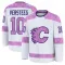 White Youth Kris Versteeg Premium Calgary Flames 2024 Hockey Fights Cancer Practice Jersey