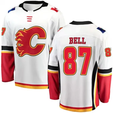 White Youth Parker Bell Breakaway Calgary Flames Away Jersey