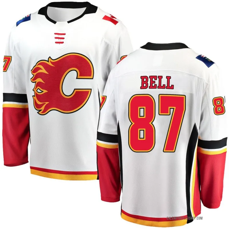 White Youth Parker Bell Breakaway Calgary Flames Away Jersey