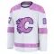 White Youth Parker Bell Premium Calgary Flames 2024 Hockey Fights Cancer Practice Jersey