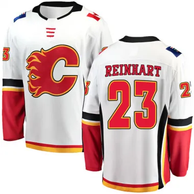 White Youth Paul Reinhart Breakaway Calgary Flames Away Jersey