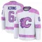 White Youth Rory Kerins Premium Calgary Flames 2024 Hockey Fights Cancer Practice Jersey
