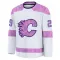 White Youth Samuel Honzek Premium Calgary Flames 2024 Hockey Fights Cancer Practice Jersey