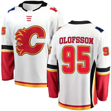 White Youth Victor Olofsson Breakaway Calgary Flames Away Jersey