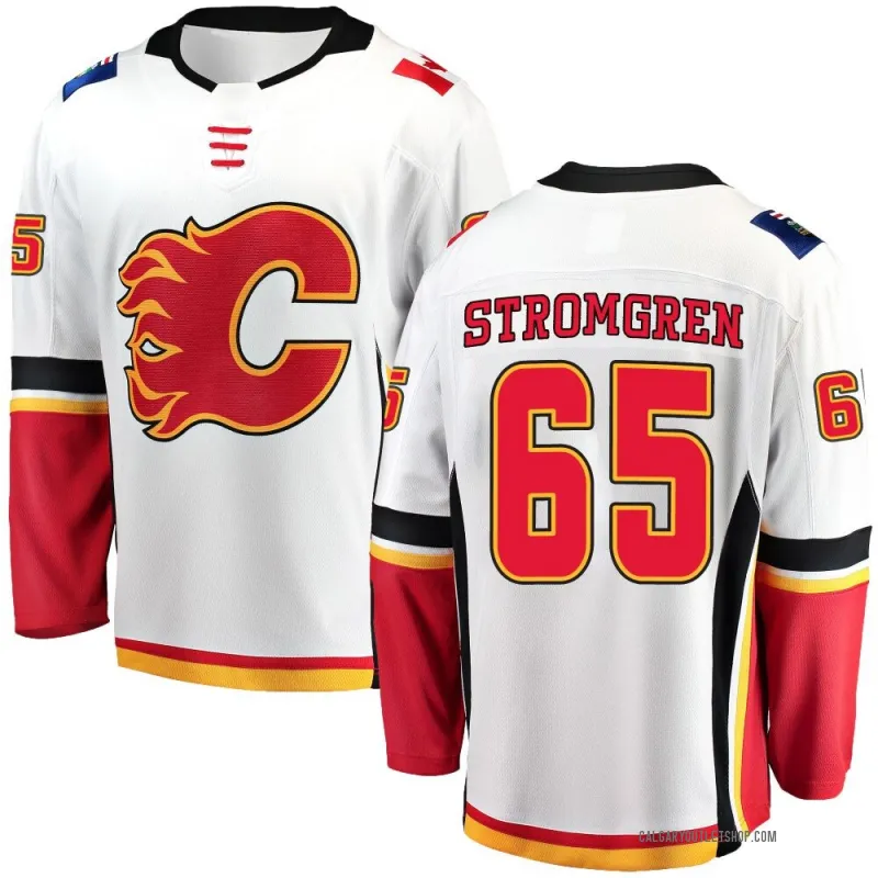 White Youth William Stromgren Breakaway Calgary Flames Away Jersey