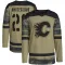 White Youth Zach Whitecloud Authentic Calgary Flames Camo Military Appreciation Practice Jersey