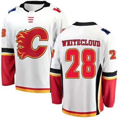 White Youth Zach Whitecloud Breakaway Calgary Flames Away Jersey