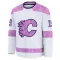 White Youth Zayne Parekh Premium Calgary Flames 2024 Hockey Fights Cancer Practice Jersey